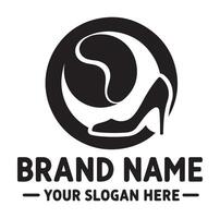 minimal lady shoe logo silhouette vector