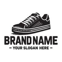 minimal shoe logo silhouette vector
