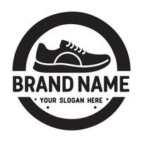 minimal shoe logo silhouette vector