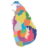 Sri Lanka map. Map of Sri Lanka in administrative provinces in multicolor vector