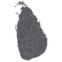 Sri Lanka map. Map of Sri Lanka in administrative provinces in grey color vector