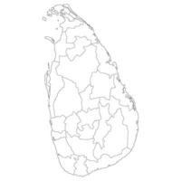 Sri Lanka map. Map of Sri Lanka in administrative provinces in white color vector