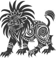 tribal animal using Aztecs style design with engraving style vector
