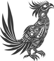 tribal animal using Aztecs style design with engraving style vector