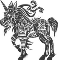 tribal animal using Aztecs style design with engraving style vector
