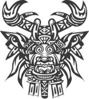 tribal animal using Aztecs style design with engraving style vector