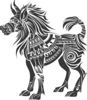 tribal animal using Aztecs style design with engraving style vector
