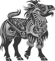 tribal animal using Aztecs style design with engraving style vector