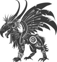 tribal animal using Aztecs style design with engraving style vector