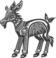 tribal animal using Aztecs style design with engraving style vector