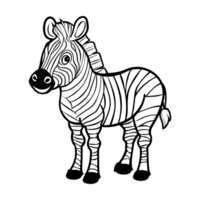 Zebra Sketch Art on Transparent Background png