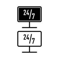 24 hourse 7days service open icon illustration vector