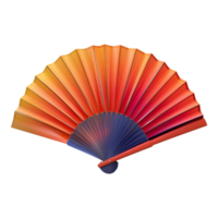 Chinese Hand Fan Crafted with Paper on Transparent Background png