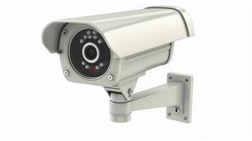 CCTV camera on white background photo