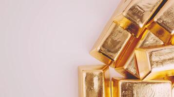 Gold bars isolated on white background. Financial concept. photo