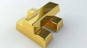 Gold bars isolated on white background. Financial concept. photo