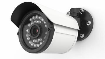 CCTV camera on white background photo