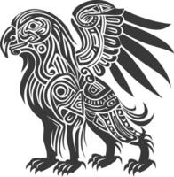 tribal animal using Aztecs style design with engraving style vector