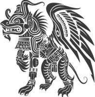 tribal animal using Aztecs style design with engraving style vector