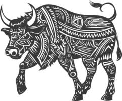 tribal animal using Aztecs style design with engraving style vector