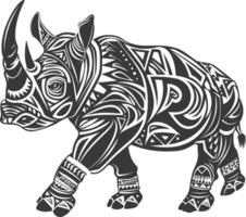 tribal animal using Aztecs style design with engraving style vector