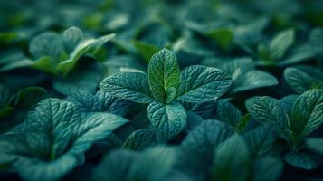 closeup nature view of leaf background. Flat lay, dark nature concept, tropical leaf. photo