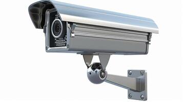 CCTV camera on white background photo