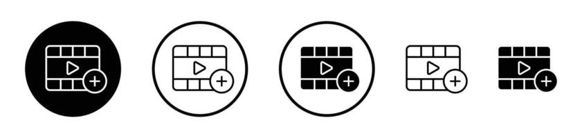 Add icon set. add clip button. upload new button. create new plus button symbol in black filled and outlined style. vector