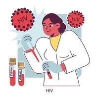World AiDs day. HIV, immunodeficiency virus transmission, laboratory vector