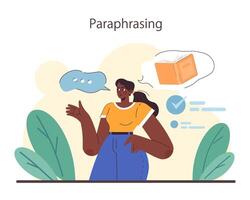 Active listening skill. Attentive business character or employee soft vector