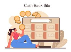 Cashback loyalty program. Client retention with financial compensation vector