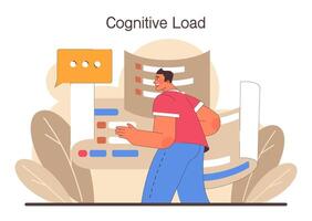 Digital multitasking. Effective and competent office worker media vector