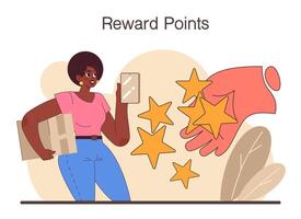Reward points loyalty program. Commercial program for client retention. vector