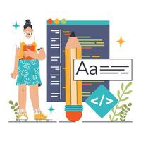 Back-end development. Coding, software engineering or programming vector