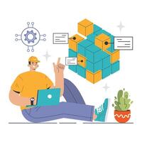 DevOps. Software development methodology. Software development vector