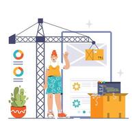 DevOps. Software development methodology. Software development vector