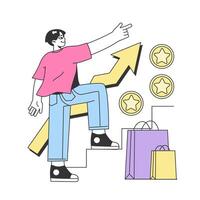 Tiered loyalty program. Commercial program for client retention. vector