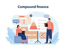 DeFi, decentralized finance. Compound finances, ethereum-based DeFi protocol vector
