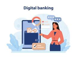 DeFi, decentralized finance. Digital banking and e-wallet. Smart distributed vector