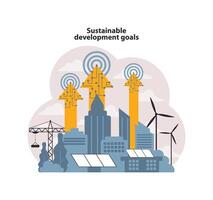 SDG or sustainable development goals set. Global target for better vector