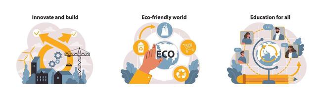 SDG or sustainable development goals set. Global target for better vector