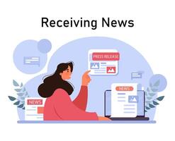 Media. Character producing or consuming the content in mass media. vector