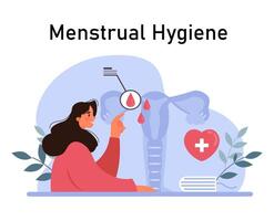 Female menstrual cycle. Hygiene products for menstruation. Intimate vector
