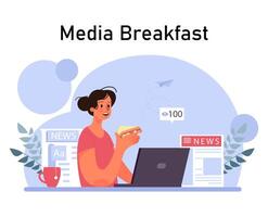 Media. Character producing or consuming the content in mass media. vector