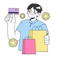 Reward points loyalty program. Commercial program for client retention vector