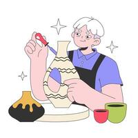 Senior life milestones set. Getting old and maturing, retirement and spending vector