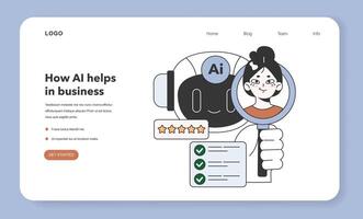 Help of Artificial intelligence for business web banner or landing page. vector