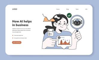 Help of Artificial intelligence for business web banner or landing page. vector