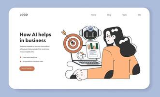Help of Artificial intelligence for business web banner or landing page. vector