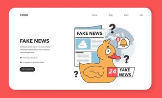 Fake news web banner or landing page. Manipulation and control vector